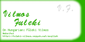 vilmos fuleki business card